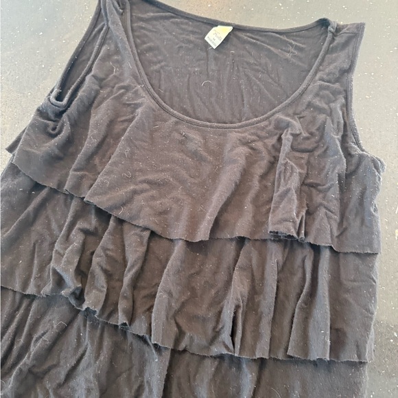 Black Ruffled Sun Moda Sleeveless Top - Picture 4 of 6